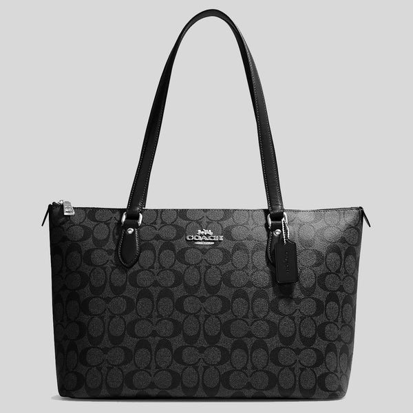 Coach Gallery Tote In Signature Canvas Graphite/Black CH504