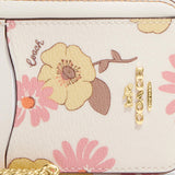 Coach Zip Card Case With Floral Cluster Print Chalk Multi CH650