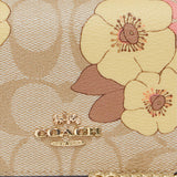 Coach Mini Wallet On A Chain In Signature Canvas With Floral Cluster Print Light Khaki CH714
