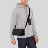 COACH Axel Crossbody In Signature Canvas Charcoal CJ674