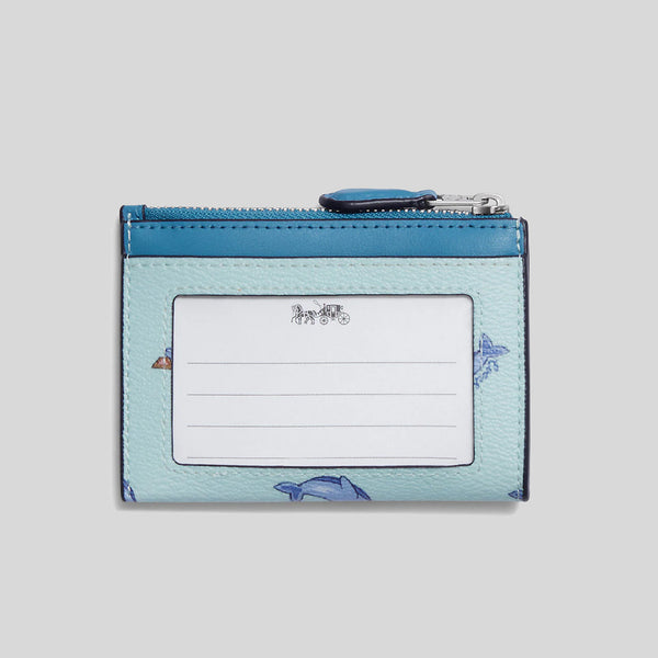 Coach Mini Skinny Id Case With Dolphin Print Blue Multi CK422