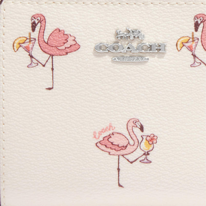 Coach Snap Wallet With Flamingo Print Chalk/Pink Multi CK435