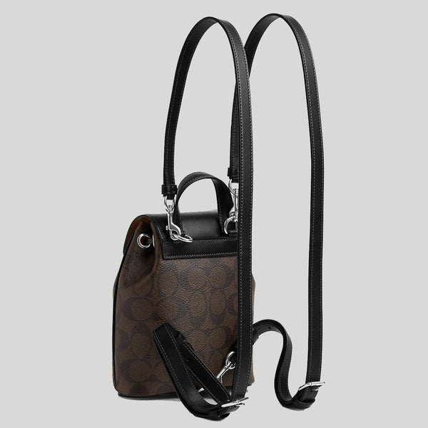 Coach Amelia Convertible Backpack In Signature Canvas Brown Black CL458