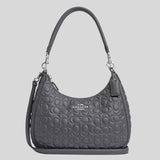 COACH Teri Hobo With Signature Leather Industrial Grey CM055