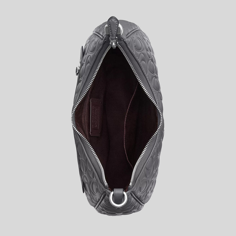 COACH Teri Hobo With Signature Leather Industrial Grey CM055
