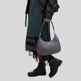 COACH Teri Hobo With Signature Leather Industrial Grey CM055
