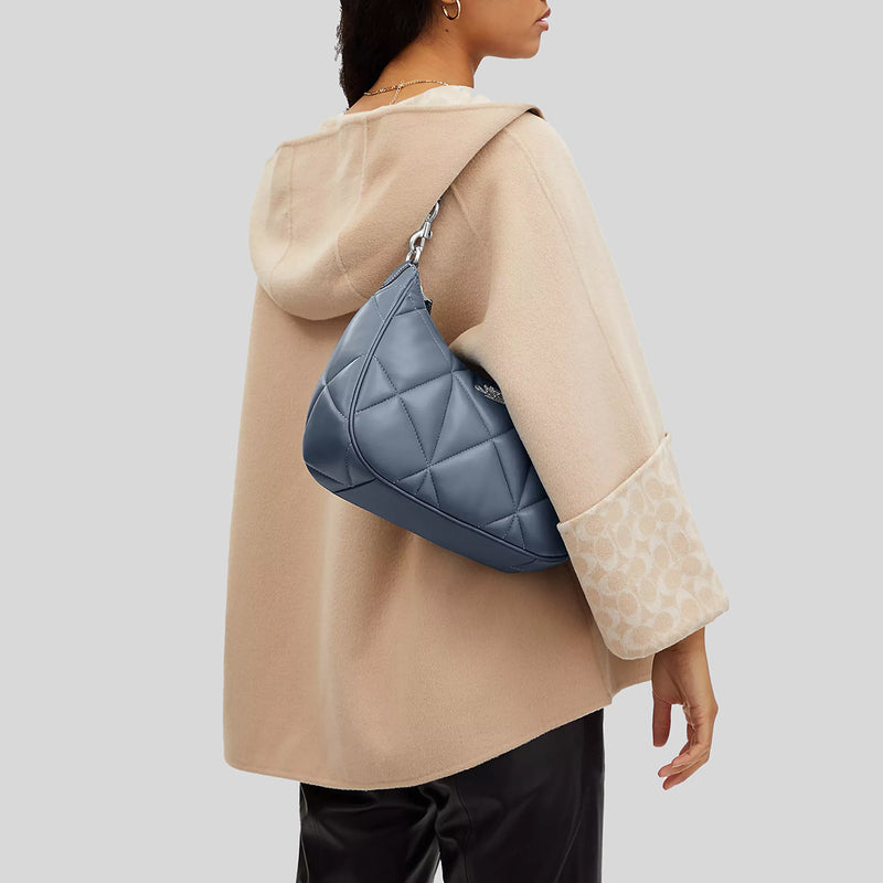 COACH Teri Hobo With Puffy Diamond Quilting Light Mist CM097