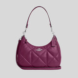 Coach Teri Hobo With Puffy Diamond Quilting Deep Berry CM097