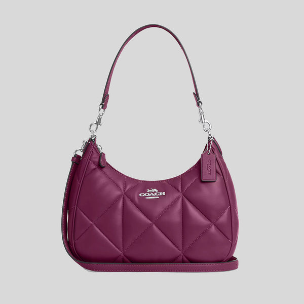 Coach Teri Hobo With Puffy Diamond Quilting Deep Berry CM097