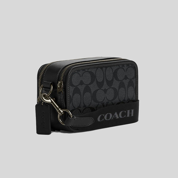 COACH Wyatt Crossbody In Signature Canvas Charcoal Black CM109