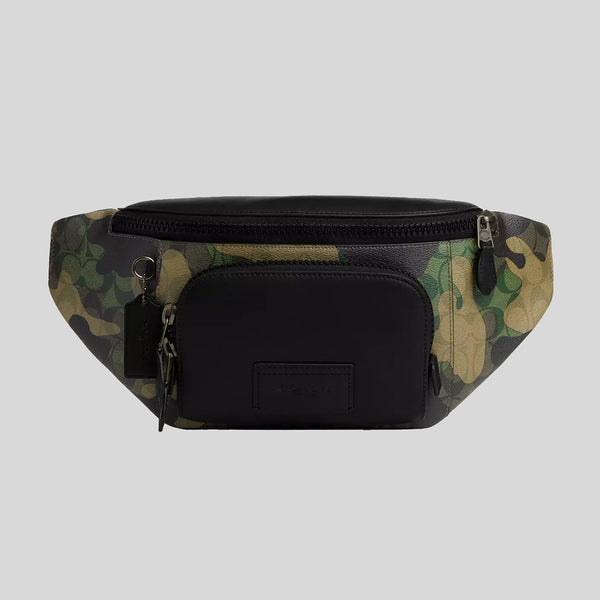 COACH Track Belt Bag In Signature Canvas With Camo Print Green Multi CM184