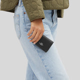 COACH Micro Wallet In Signature Canvas Graphite/Black CM761