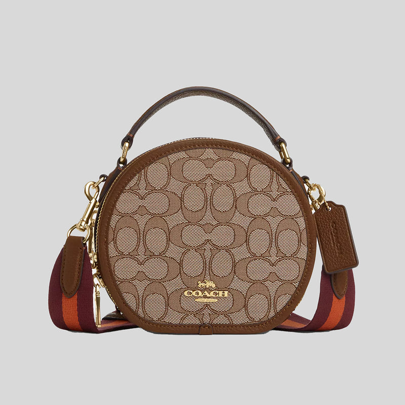 COACH Canteen Crossbody In Signature Jacquard Khaki/Saddle Multi CO986