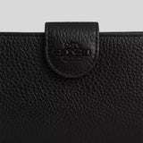 COACH Medium Corner Zip Wallet Black Copper/Black CP417