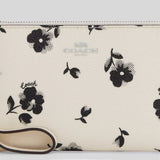 COACH Corner Zip Wristlet With Floral Print Chalk Multi CP438