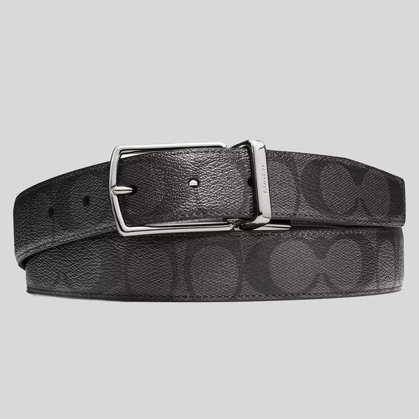 COACH Harness Buckle Cut To Size Reversible Belt, 30 Mm Charcoal/Black CQ016