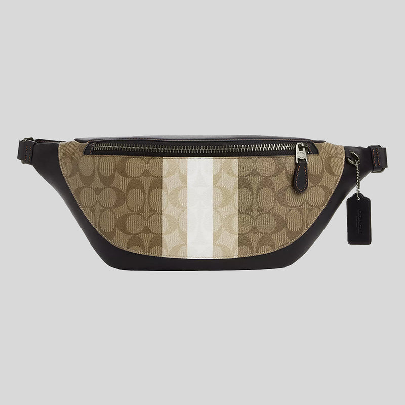 COACH Warren Belt Bag In Blocked Signature Canvas With Varsity Stripe LussoCitta