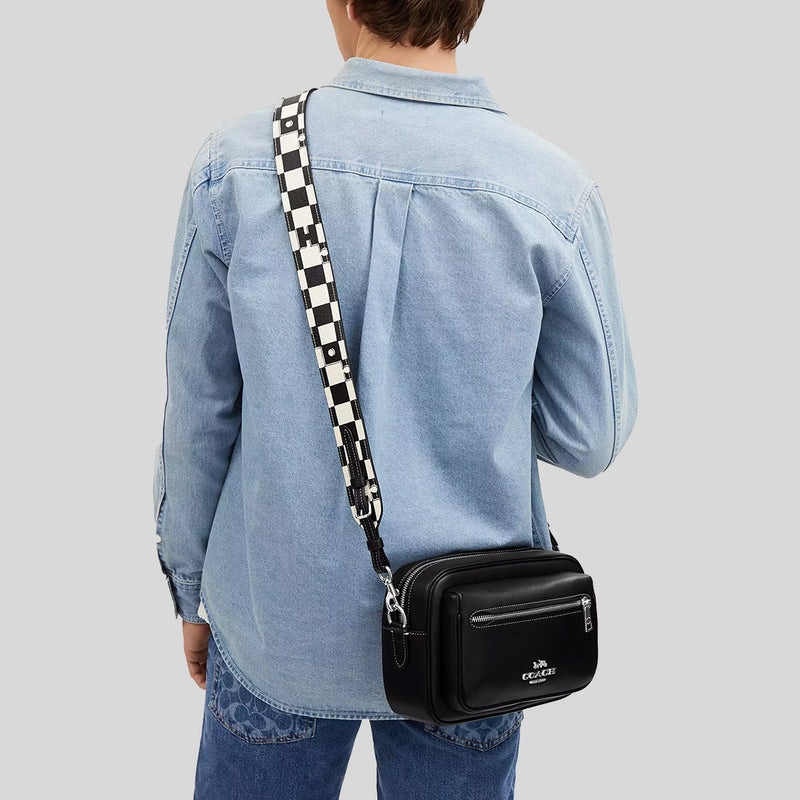 COACH Elias Crossbody Bag With Checkerboard Print Black/Chalk CR309