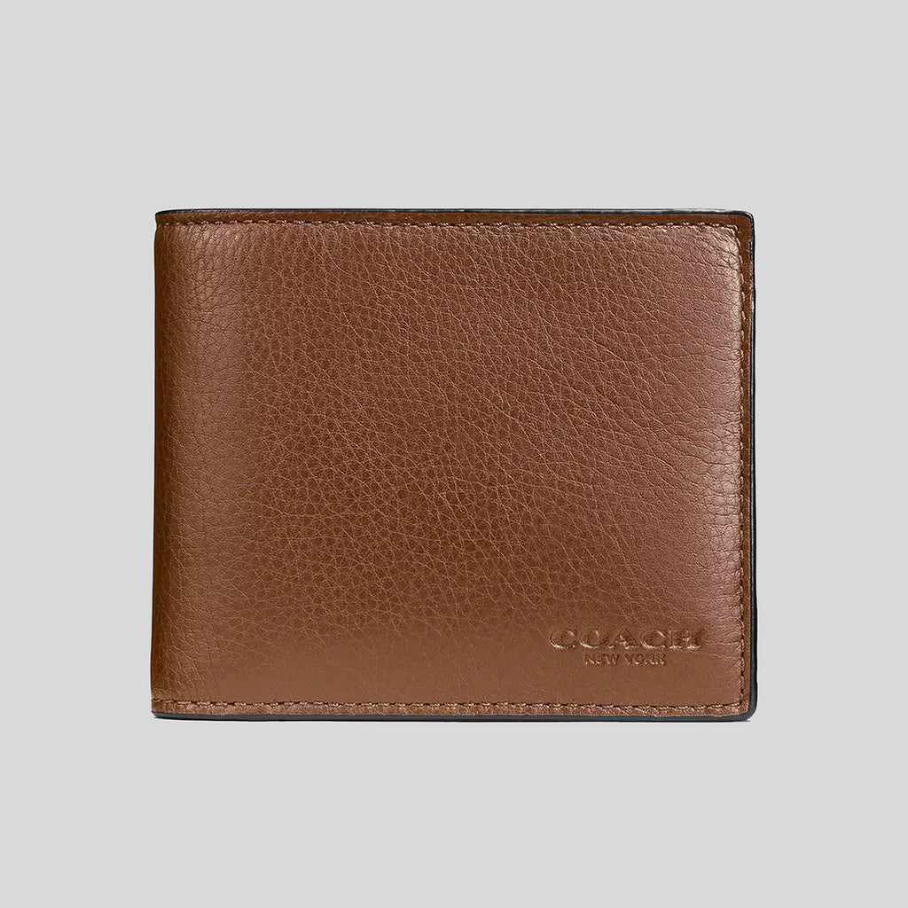 Mens leather coach wallet top