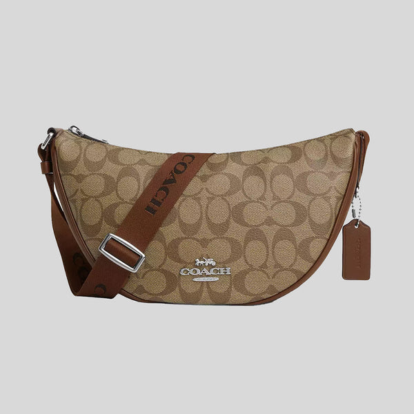 COACH Pace Shoulder Bag In Signature Canvas Khaki/Saddle CT643