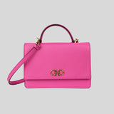Salvatore Ferragamo Calf Leather Top Handle Crossbody Bag Hot Pink 0750045 lussocitta lusso citta
