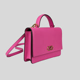 Salvatore Ferragamo Calf Leather Top Handle Crossbody Bag Hot Pink 0750045