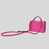 Salvatore Ferragamo Calf Leather Top Handle Crossbody Bag Hot Pink 0750045