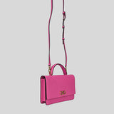 Salvatore Ferragamo Calf Leather Top Handle Crossbody Bag Hot Pink 0750045