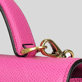 Salvatore Ferragamo Calf Leather Top Handle Crossbody Bag Hot Pink 0750045