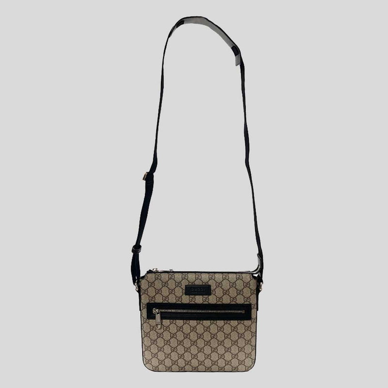 GUCCI GG Supreme Canvas Small Messenger Bag Beige/Black 779865
