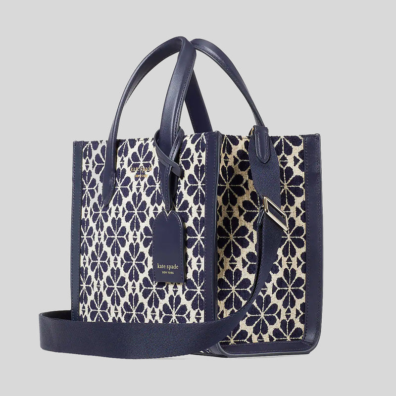 Kate Spade New York Women's Spade Flower Jacquard Market Medium Tote - Blue  Multi 