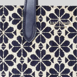 Kate Spade Manhattan Spade Flower Chenille Small Tote Blue Multi K5495