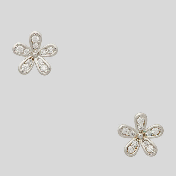 KATE SPADE Gleaming Gardenia Flower Studs Clear/Silver K6908