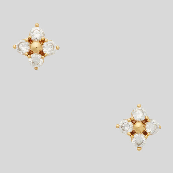 Kate Spade Miosotis Flower Studs Earrings Clear/Gold K8048