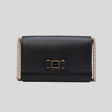 KATE SPADE Morgan Bow Embellished Flap Chain Wallet Black KA386