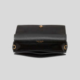 KATE SPADE Morgan Bow Embellished Flap Chain Wallet Black KA386