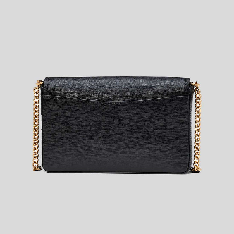 KATE SPADE Morgan Bow Embellished Flap Chain Wallet Black KA386