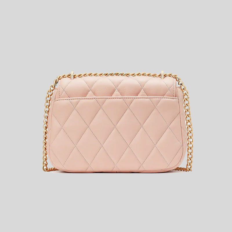 Kate Spade Carey Smooth Quilted Leather Small Flap Shoulder Bag Conch Pink KA767