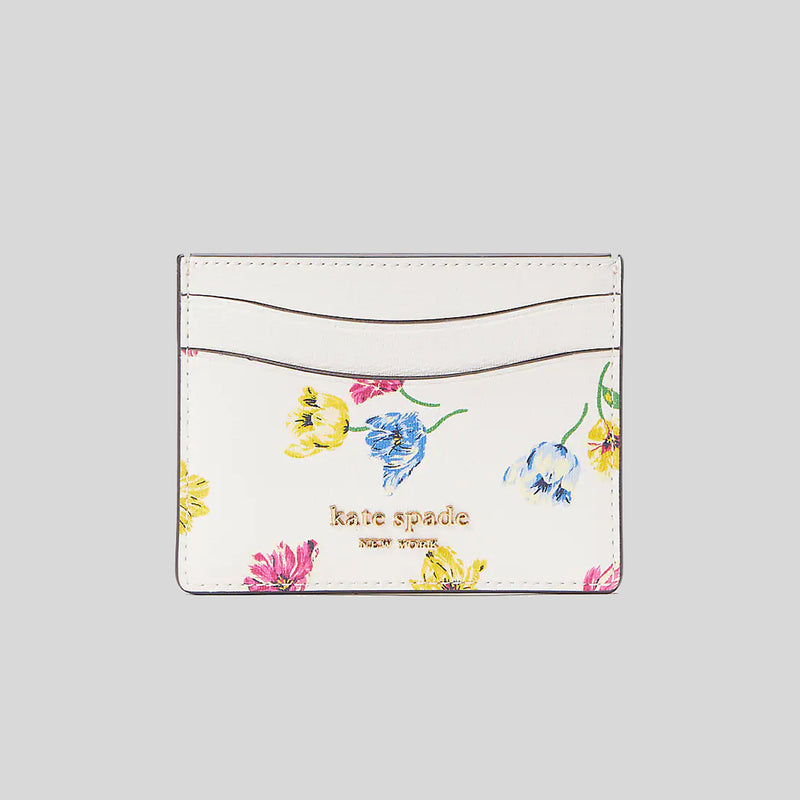 Kate Spade Morgan Tulip Toss Cardholder Cream Multi KB188