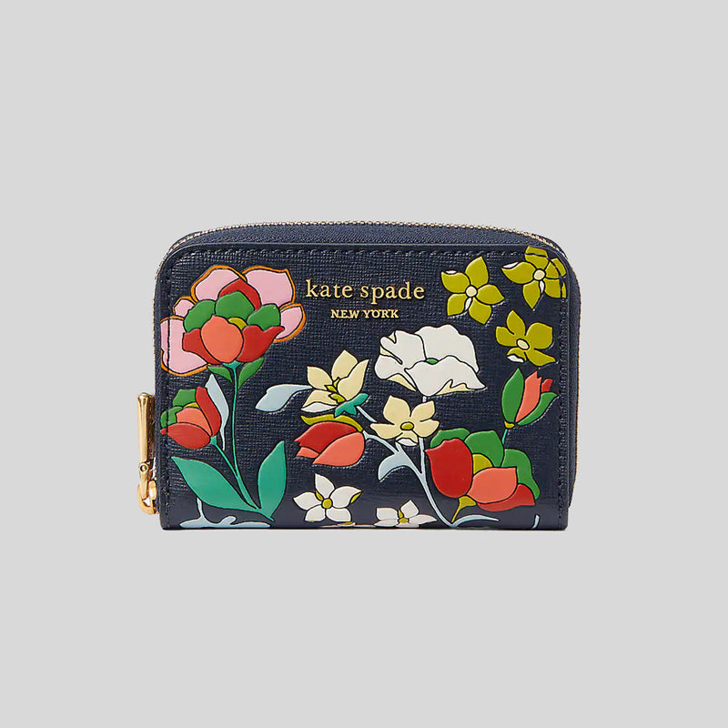 Kate Spade Morgan Flower Bed Embossed Zip Card Case Blazer Blue Multi –  LussoCitta