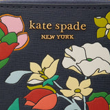 Kate Spade Morgan Flower Bed Embossed Zip Card Case Blazer Blue Multi KB239