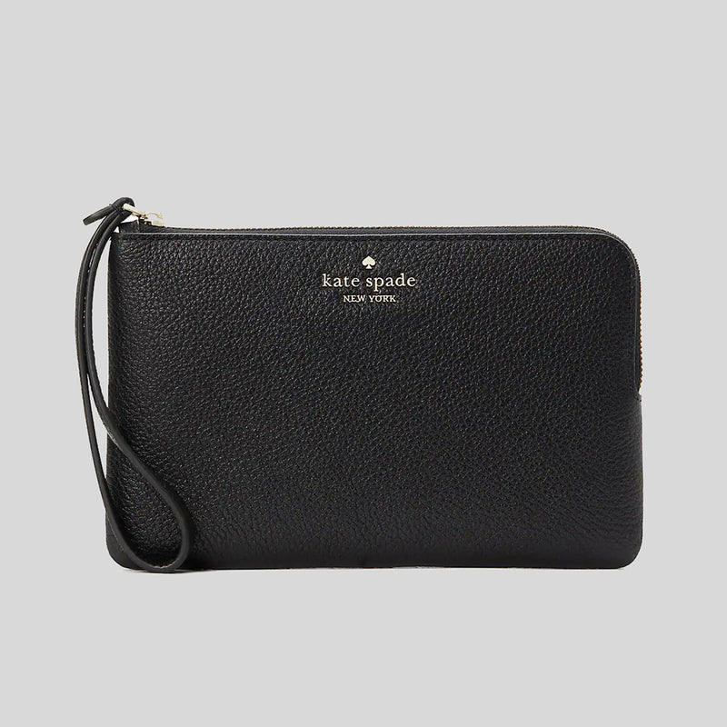 Kate Spade Leila Medium L Zip Wristlet Black KB684