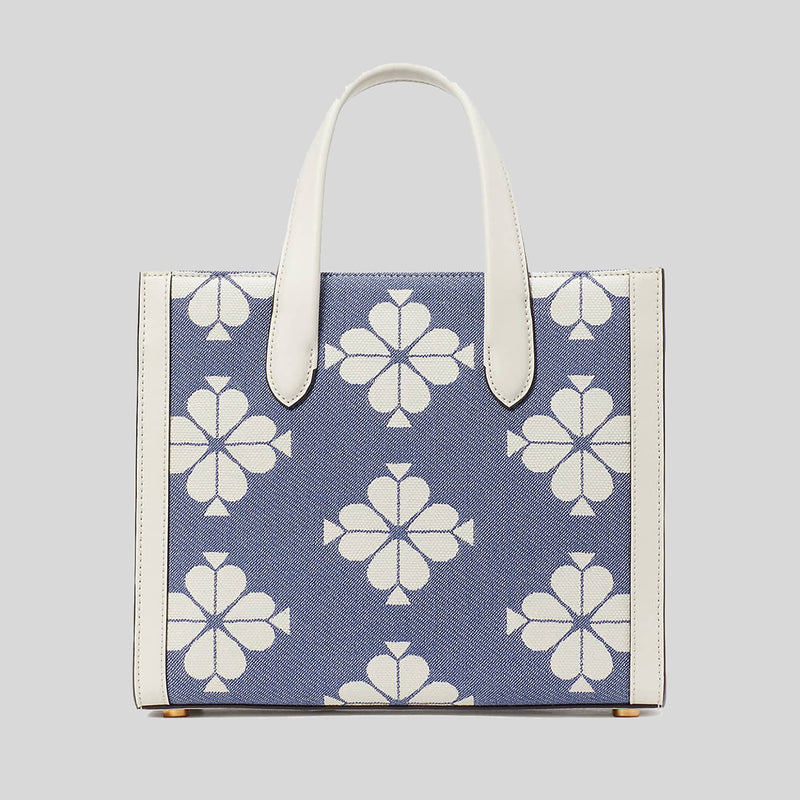 Kate Spade Spade Flower Two-tone Canvas Manhattan Small Tote Halo White Multi KB959