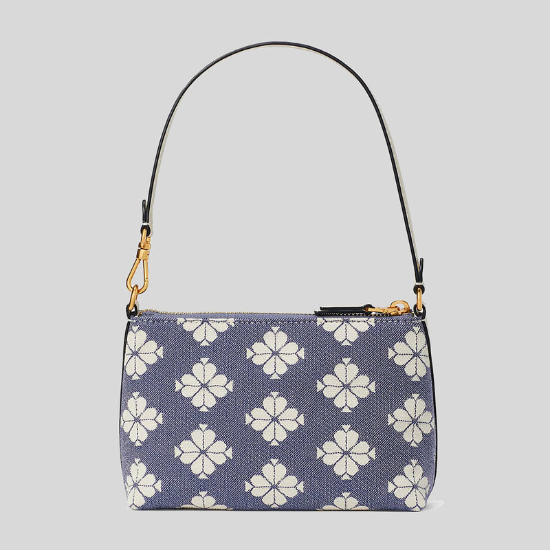Kate Spade Spade Flower Two-tone Canvas East West Pochette Halo White Multi KC095