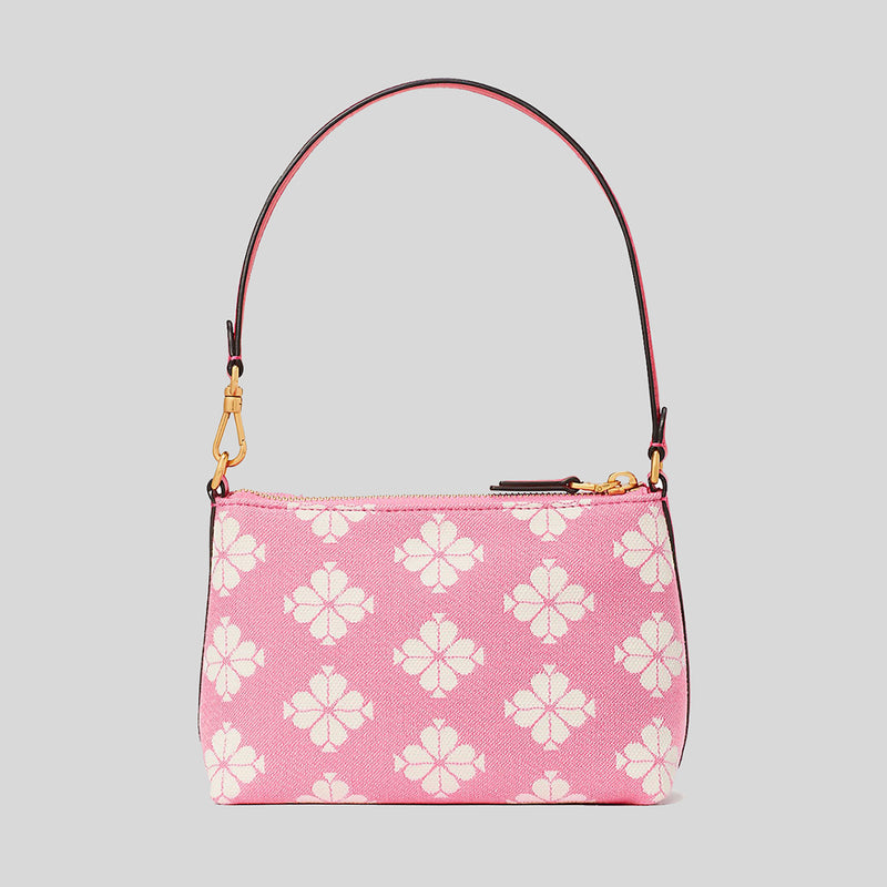 Kate Spade Spade Flower Two-tone Canvas East West Pochette Pom Pom Pink Multi KC095