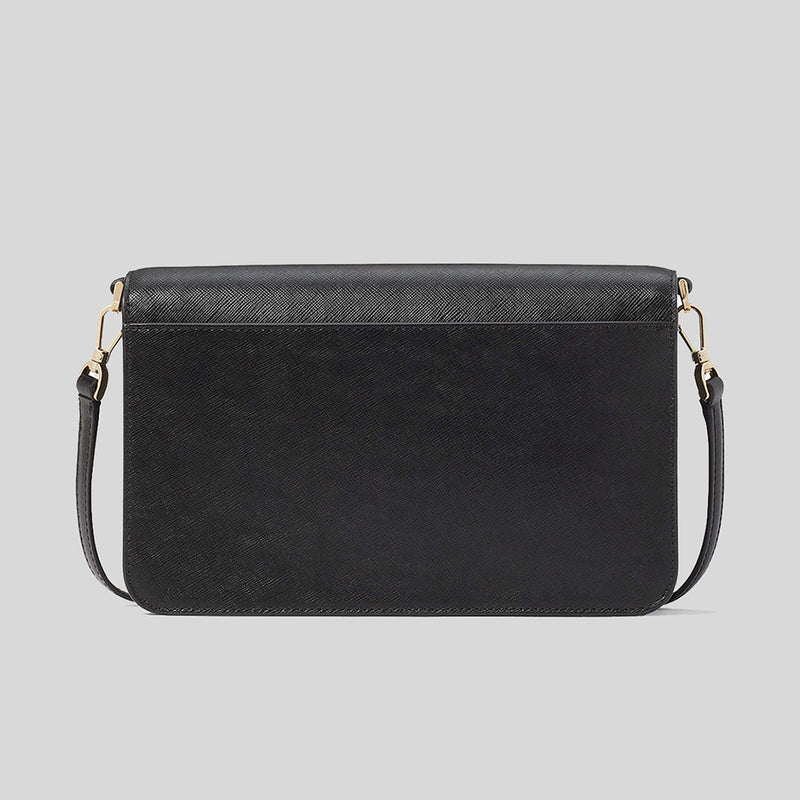 KATE SPADE Madison Willow Medium Flap Convertible Crossbody Bag Black KC430