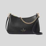 KATE SPADE Madison Saffiano Leather Convertible Crossbody Bag Black KC439