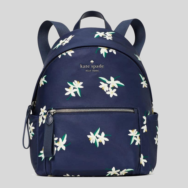 Kate Spade Chelsea Orange Toss Medium Backpack Parisian Navy Multi KC530