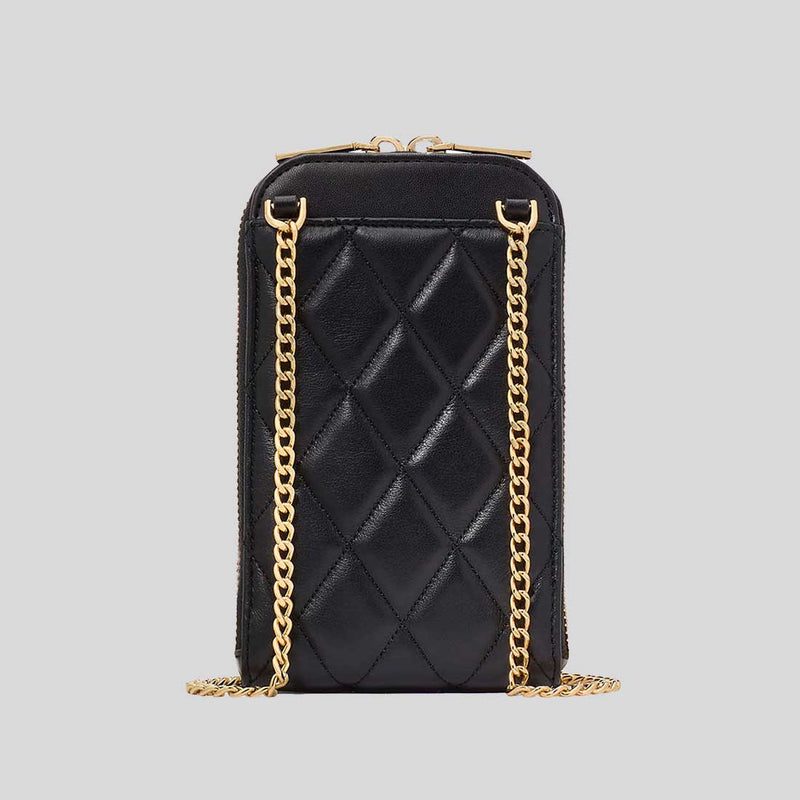 KATE SPADE Carey Quilted North South Phone Crossbody Bag Black KC597