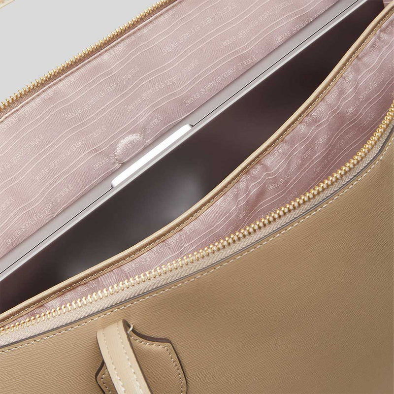 KATE SPADE Bleecker Large Zip-top Tote Timeless Taupe KC923